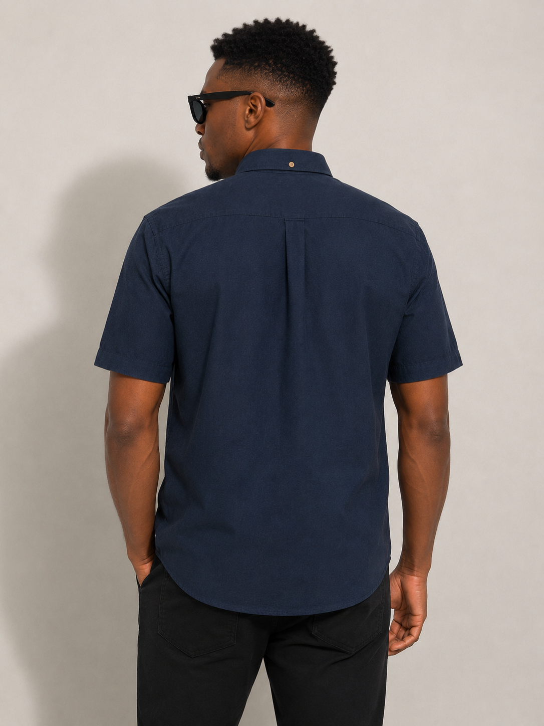 Bundle Deal Navy & White Short Sleeves Button Up Shirts