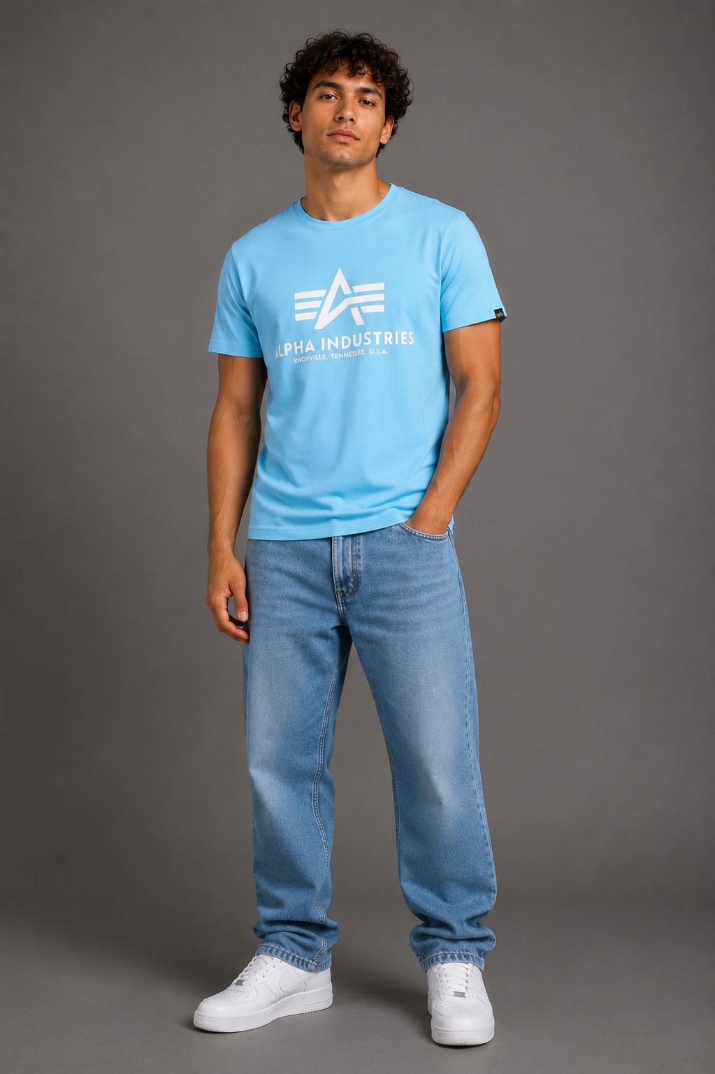 Alpha Industries Baby Blue Basic Logo T-Shirt