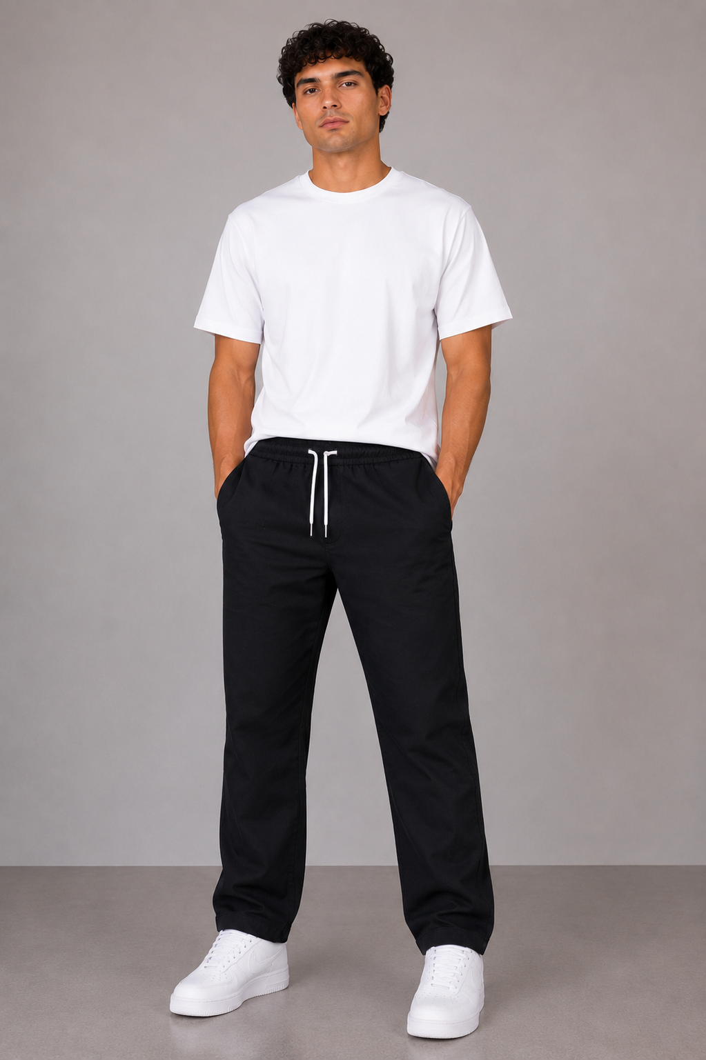 Black Drawstring Trousers