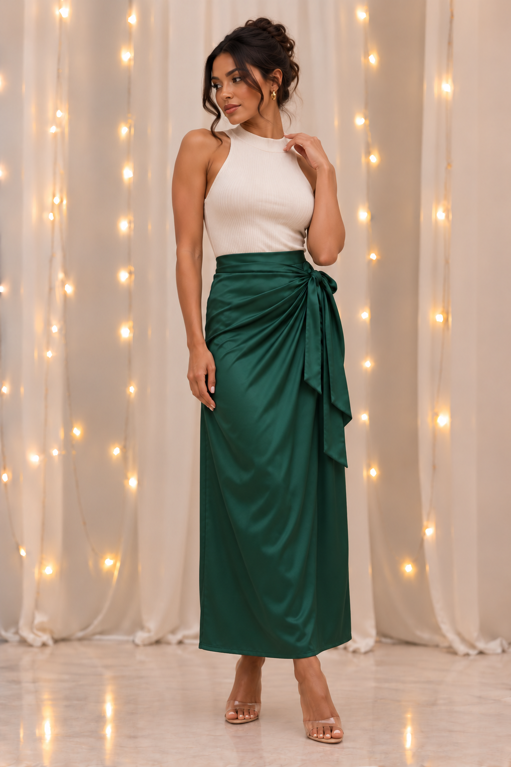 Silk Tie Skirt QZ007