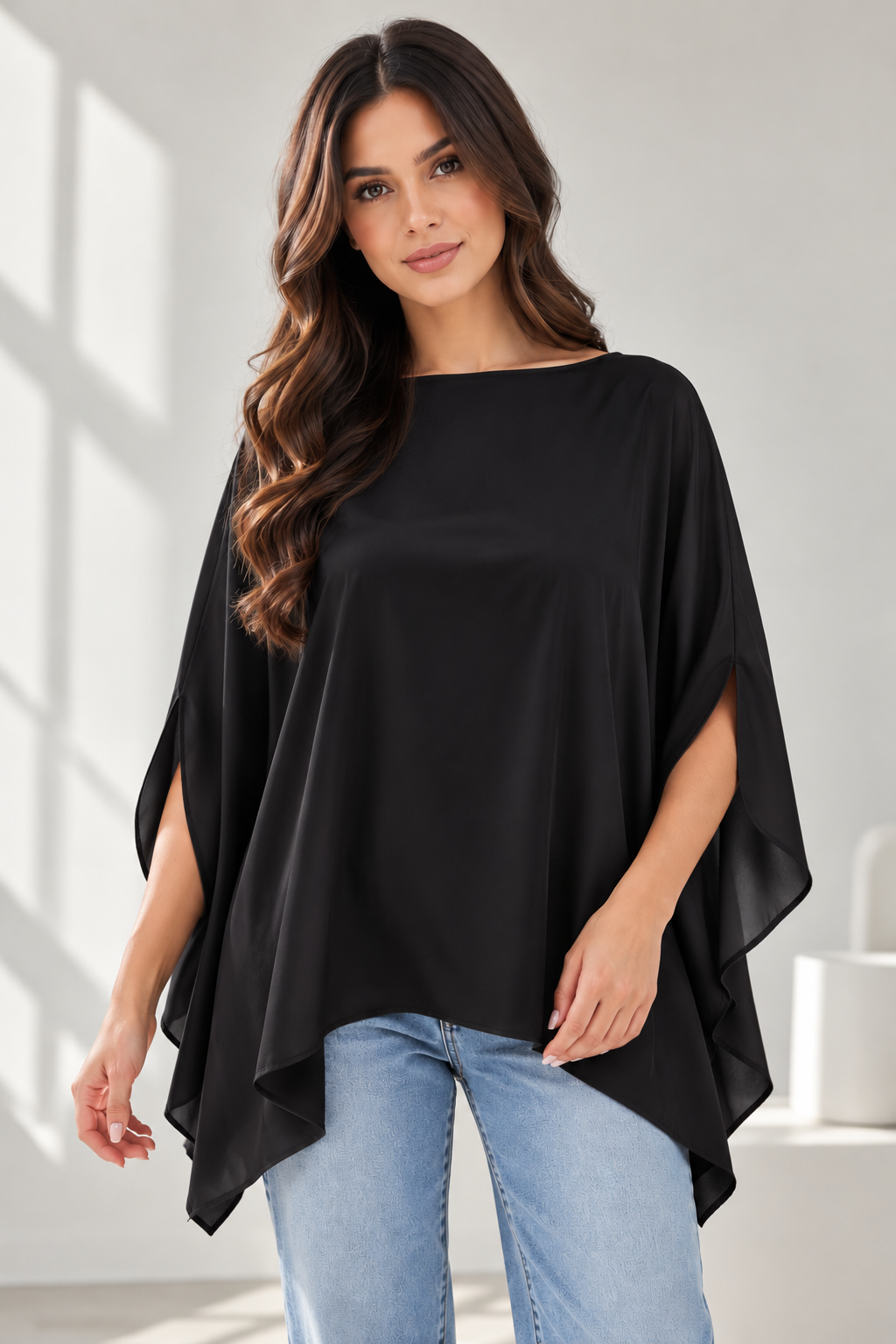 Butterfly Silk Tops with tie S5037