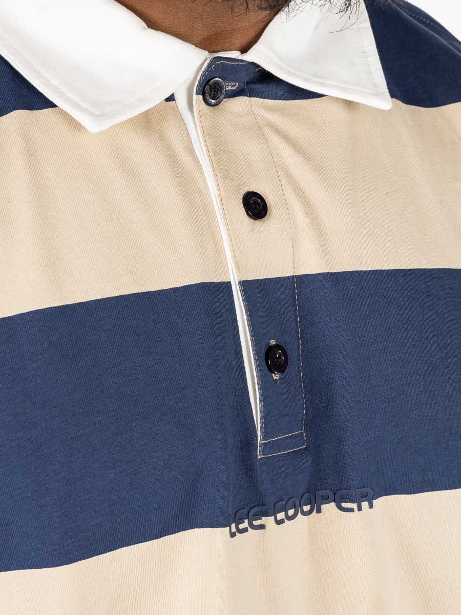 Lee Cooper Gaston Stone-Navy Boxy Fit Golfer