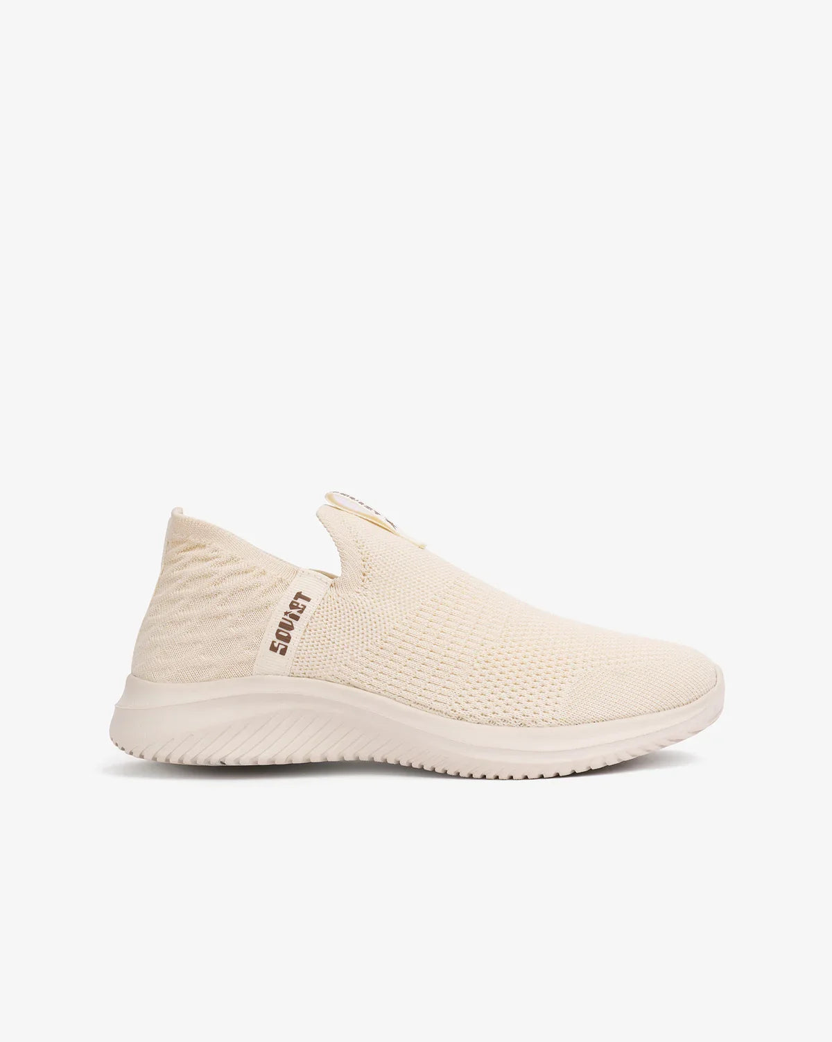 Soviet Longoria Oat Taupe Knit Slip On Sneaker