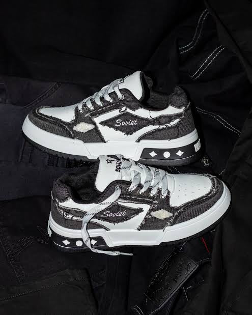 Soviet Reign Black Denim Platform Sneaker