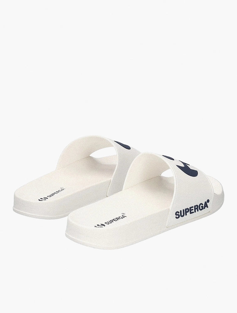 Superga 1908 Slide Logo White Navy
