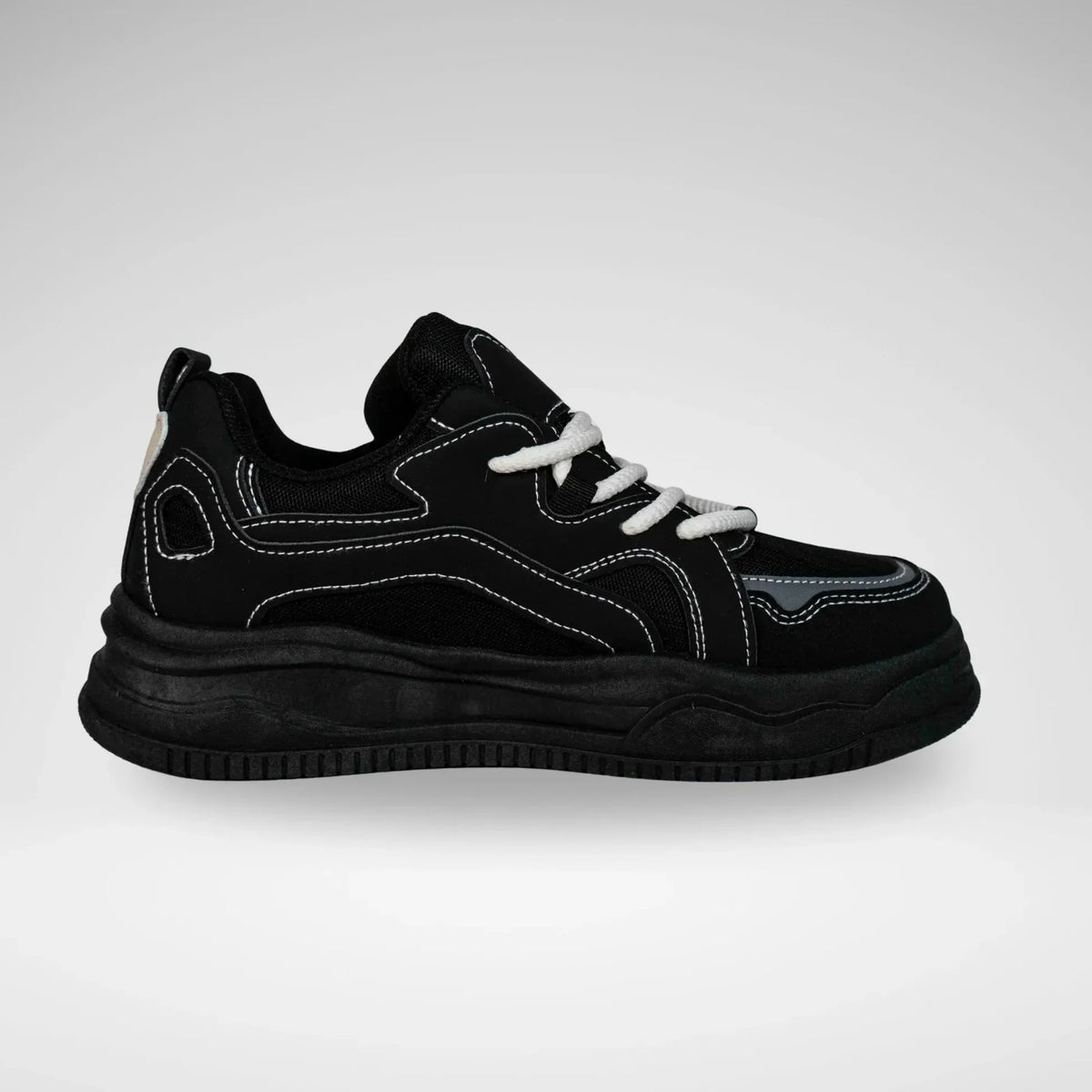 Soviet Lagerfeld Black Mixed Media Sneaker
