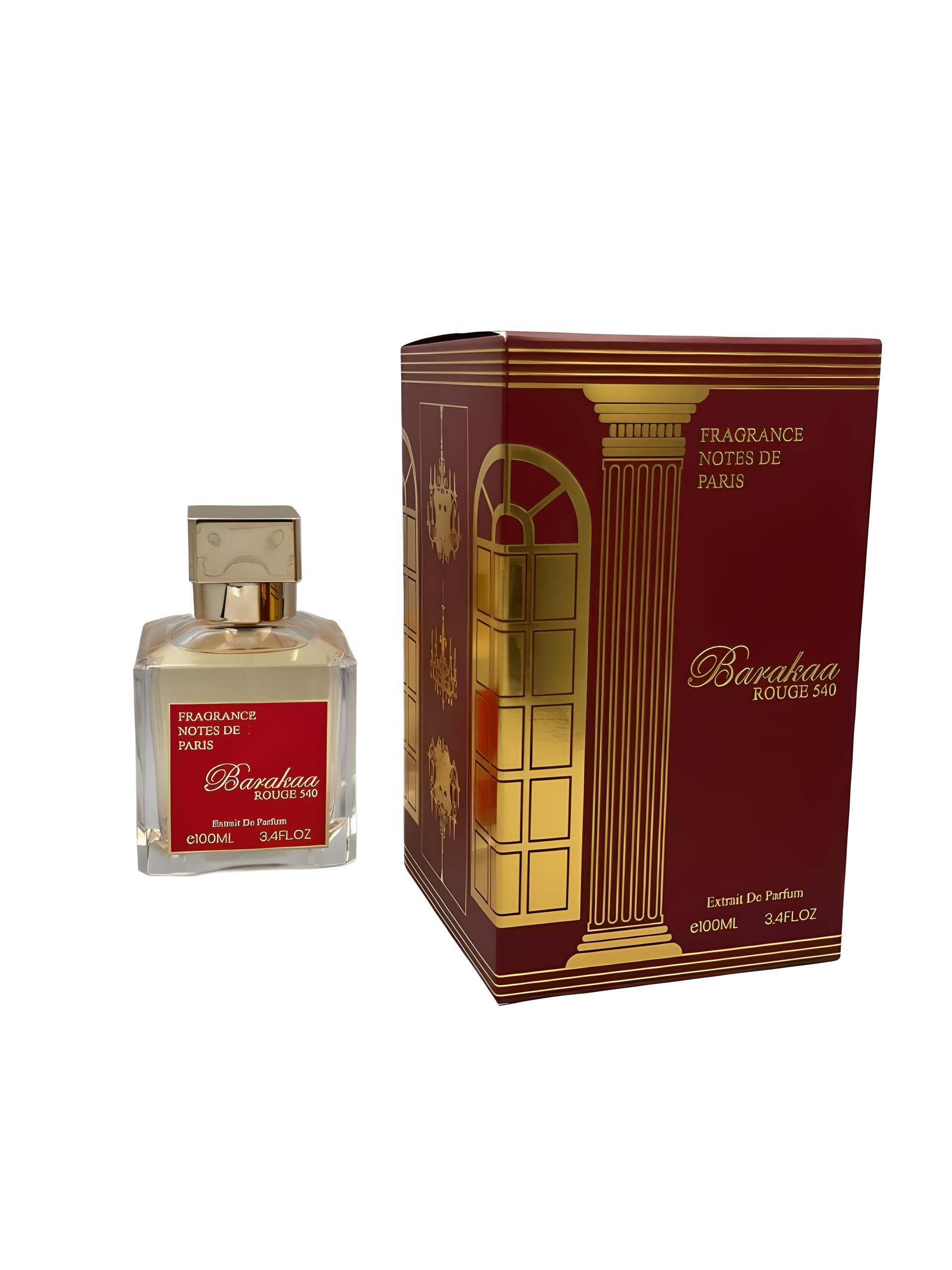 Fragrance Notes Barakaa Rouge 540 Extrait 100ml