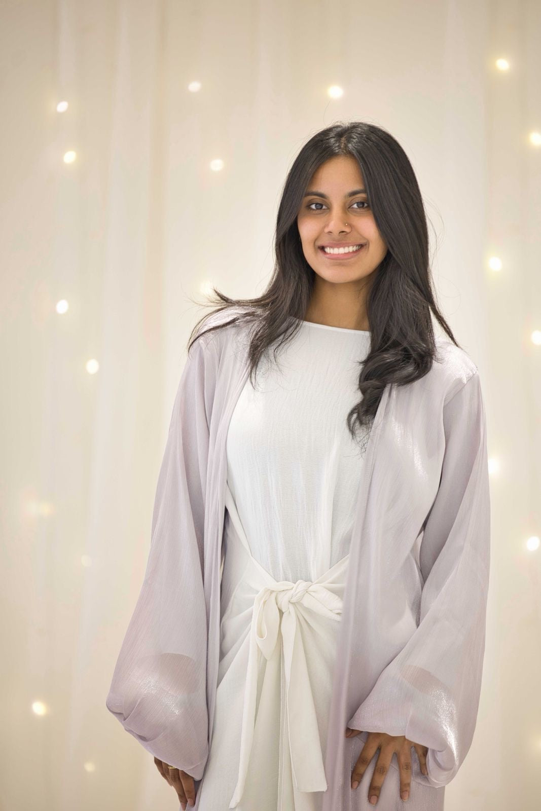 Layla Purple Wrap Tie Abaya – view 2