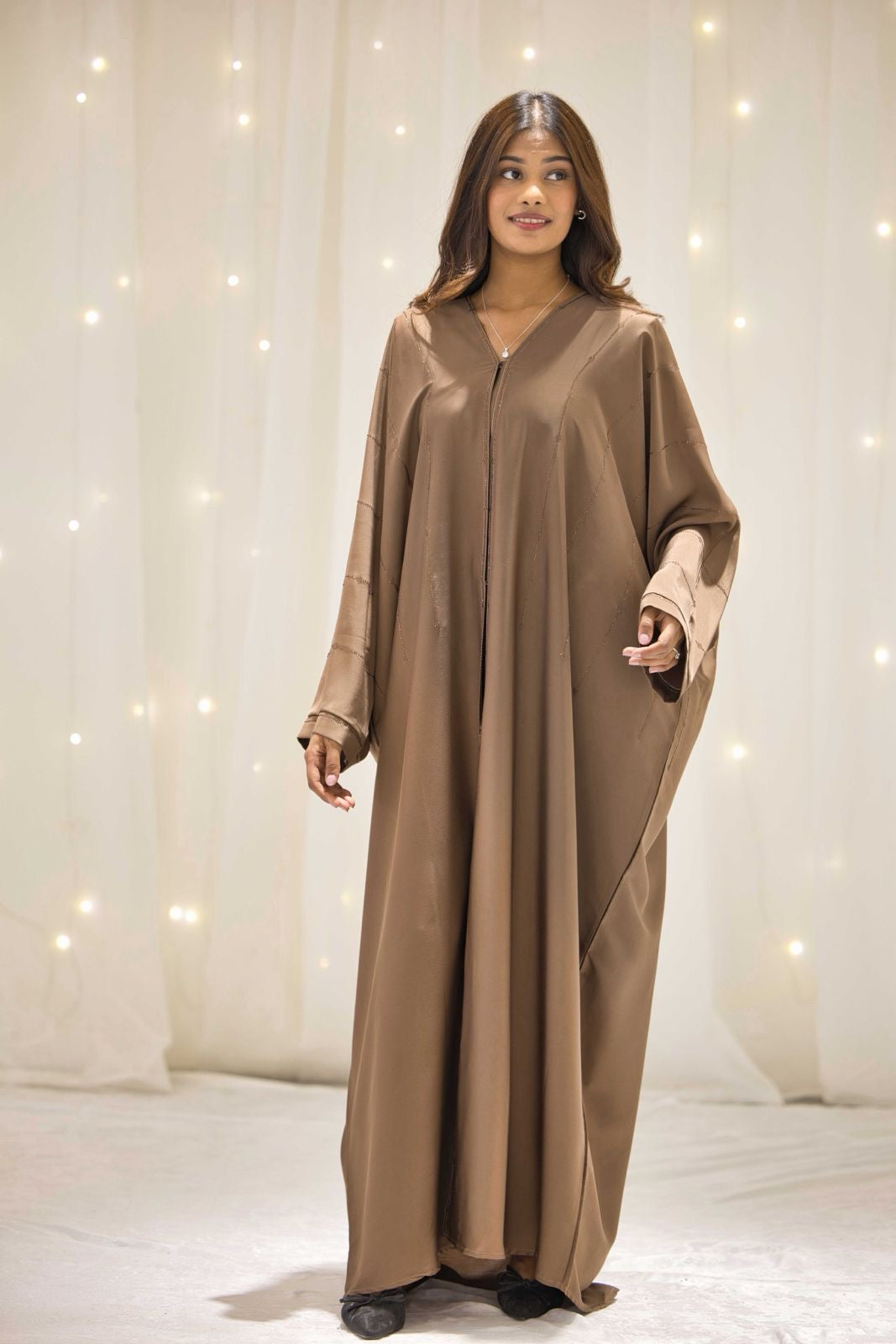 Lyra Brown Butterfly Abaya – view 3