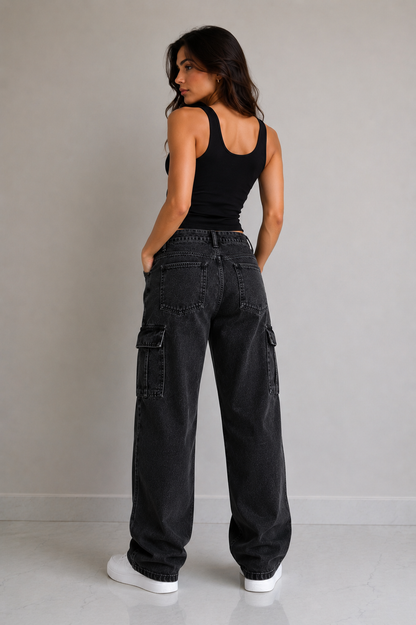 Women’s Black Cargo Jeans