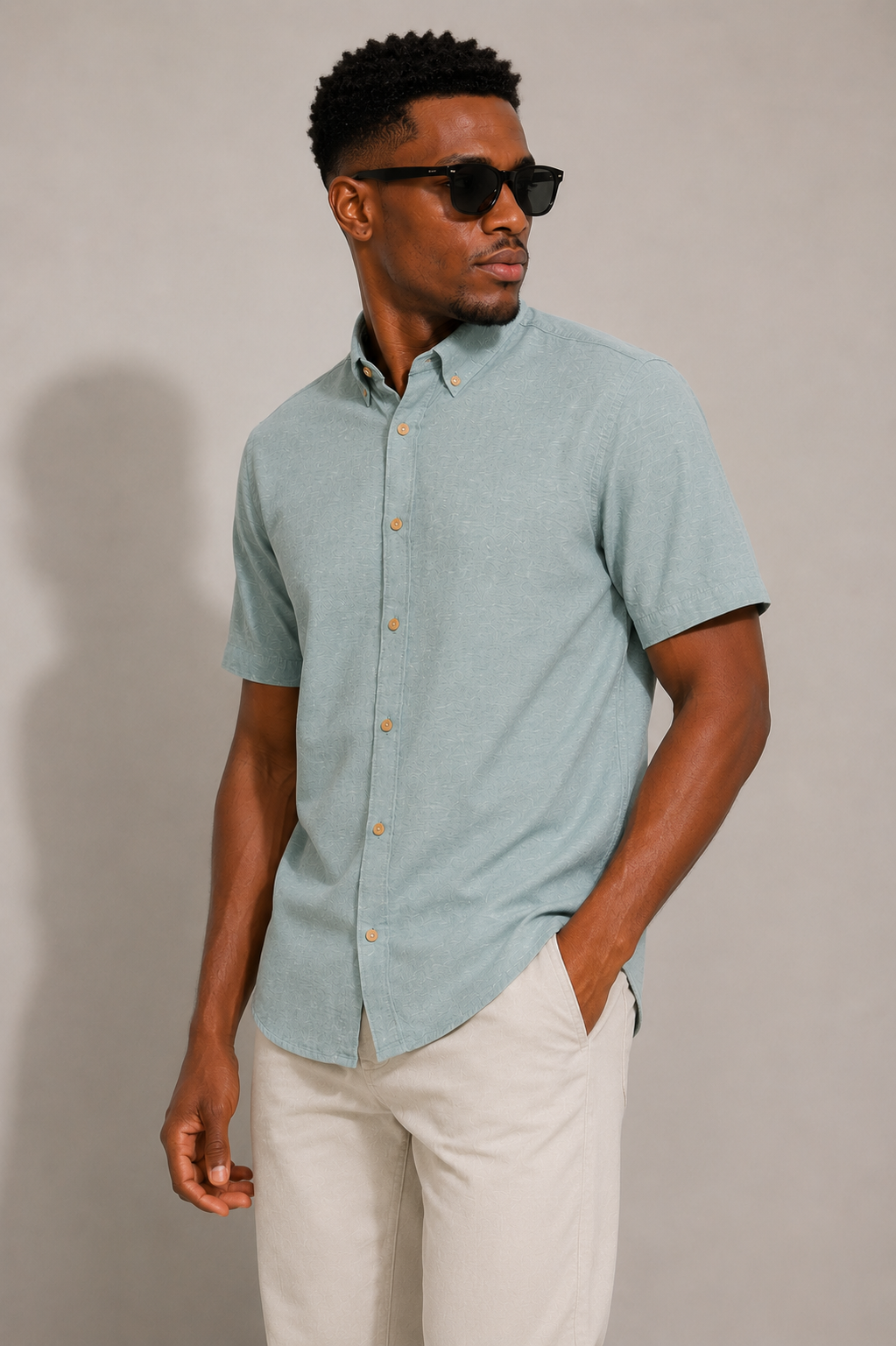 Bundle Deal Blue & Beige Button Up