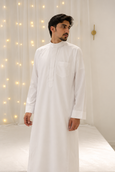 Men's Saudi Thobes Pure White