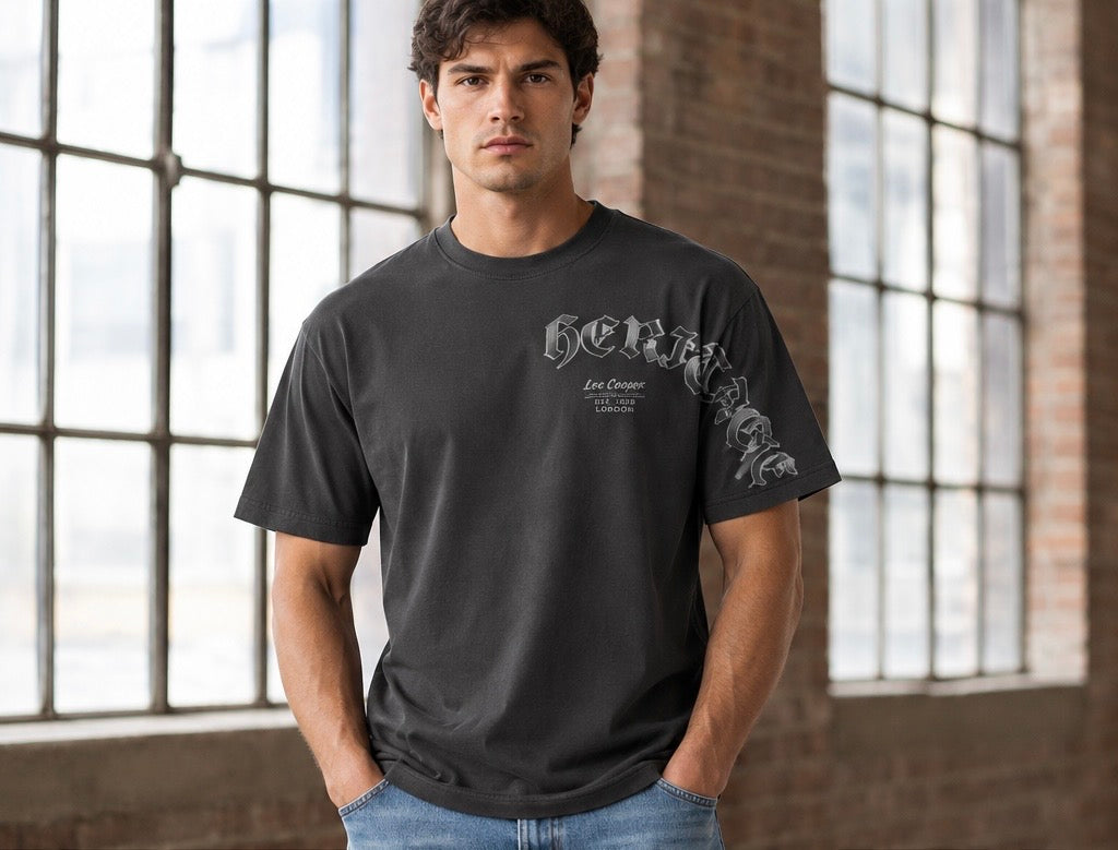 Lee Cooper Men’s T-shirt Calum Charcoal