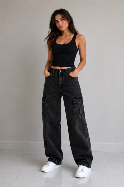Women’s Black Cargo Jeans