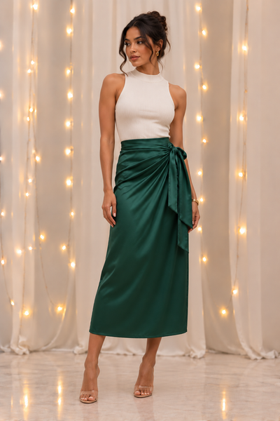 Silk Tie Skirt QZ007