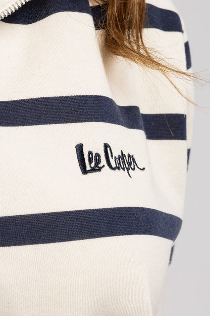 Lee Cooper Christine Cream Half Zip Sweatshirt