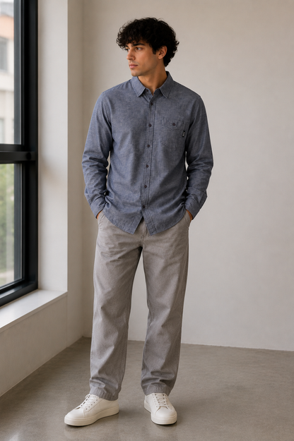 Bundle Deal Black & Blue Long Sleeves Button Up Shirt