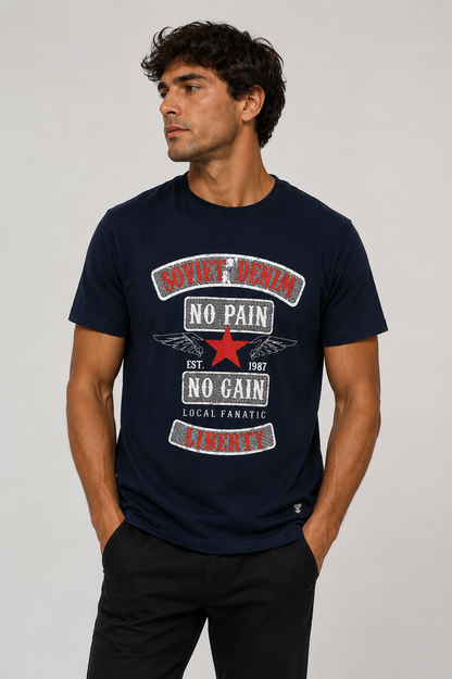 Soviet Khazam Navy Fashion Tee Bling
