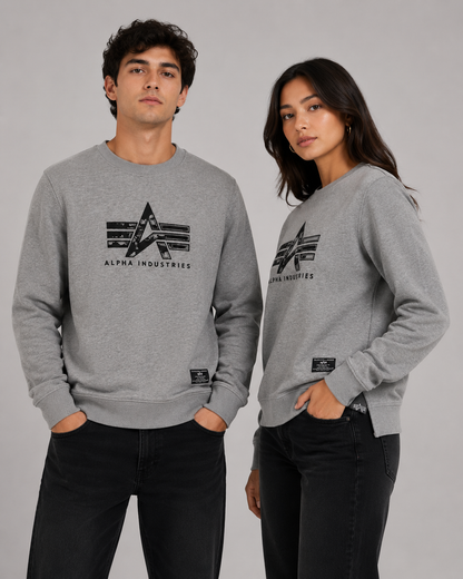 Alpha Industries Grey Applique Crew