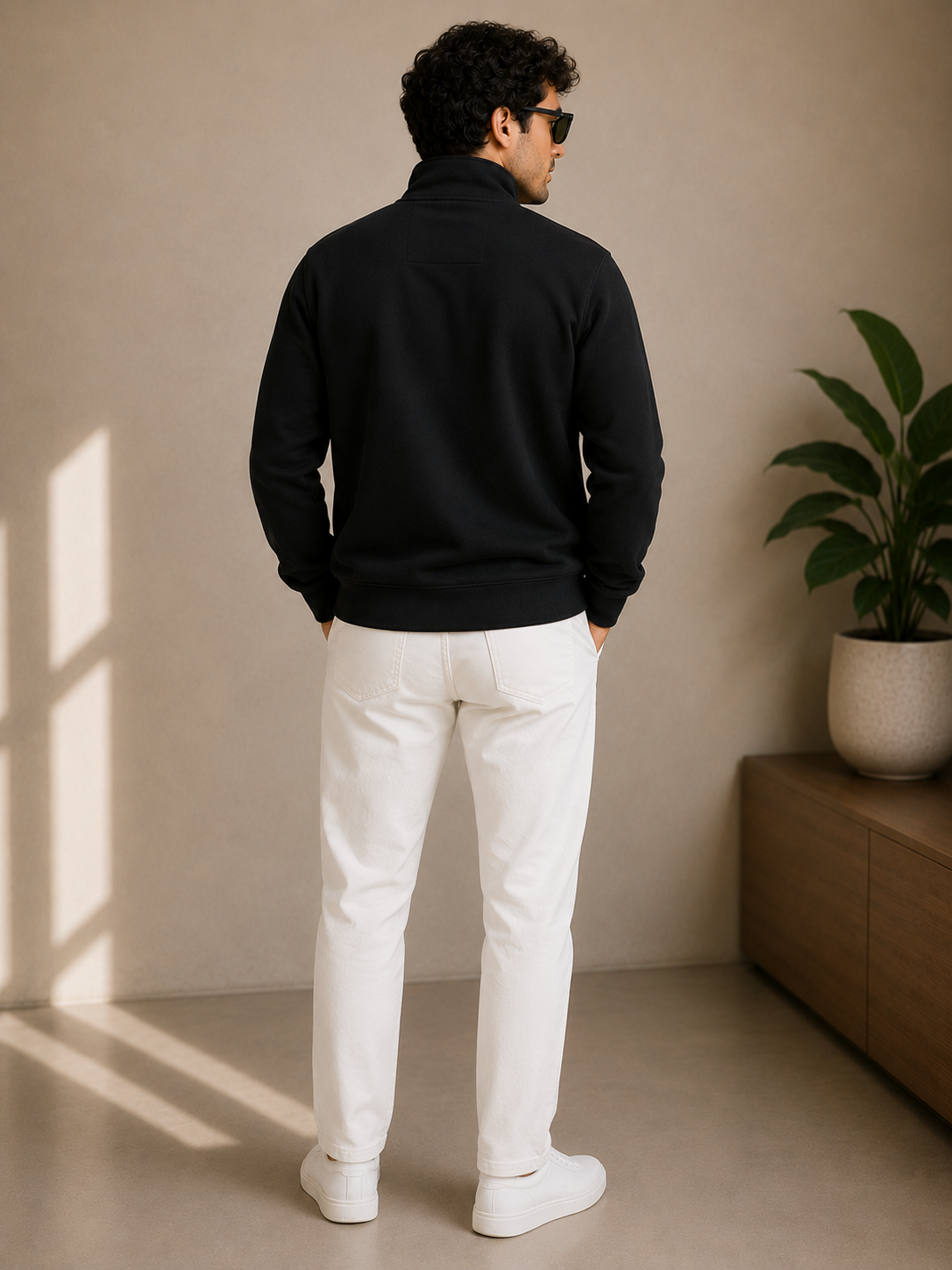 Black Mock Neck Jacket