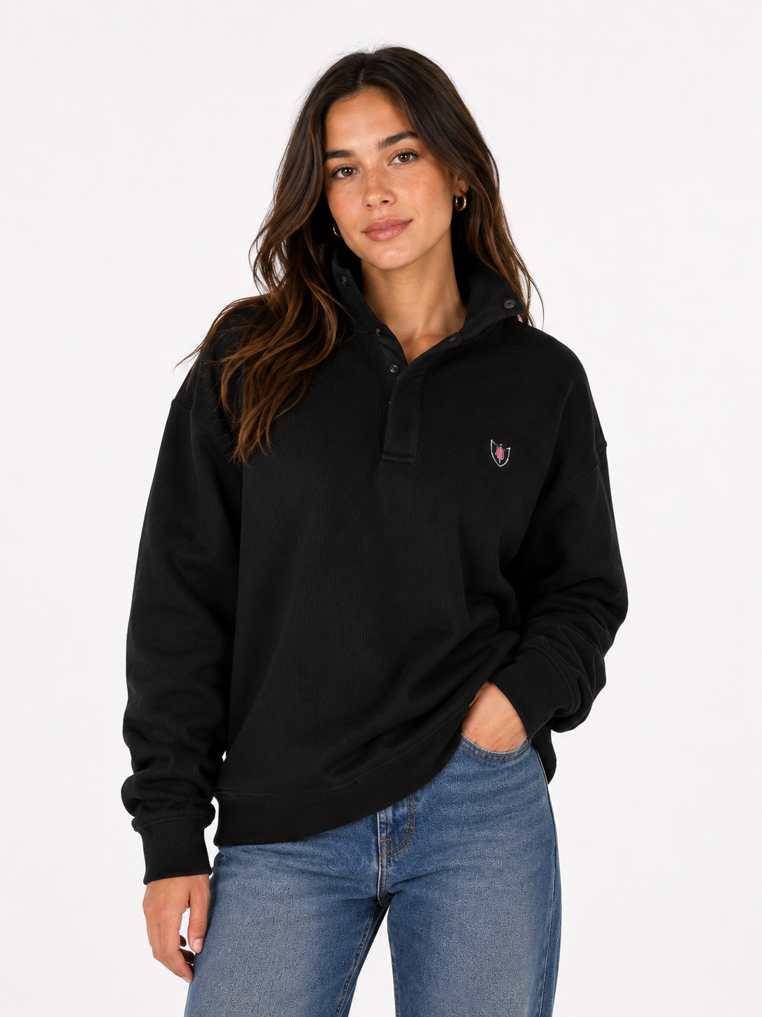 Lee Cooper Laurent Black Oversized Fit Sweatshirt