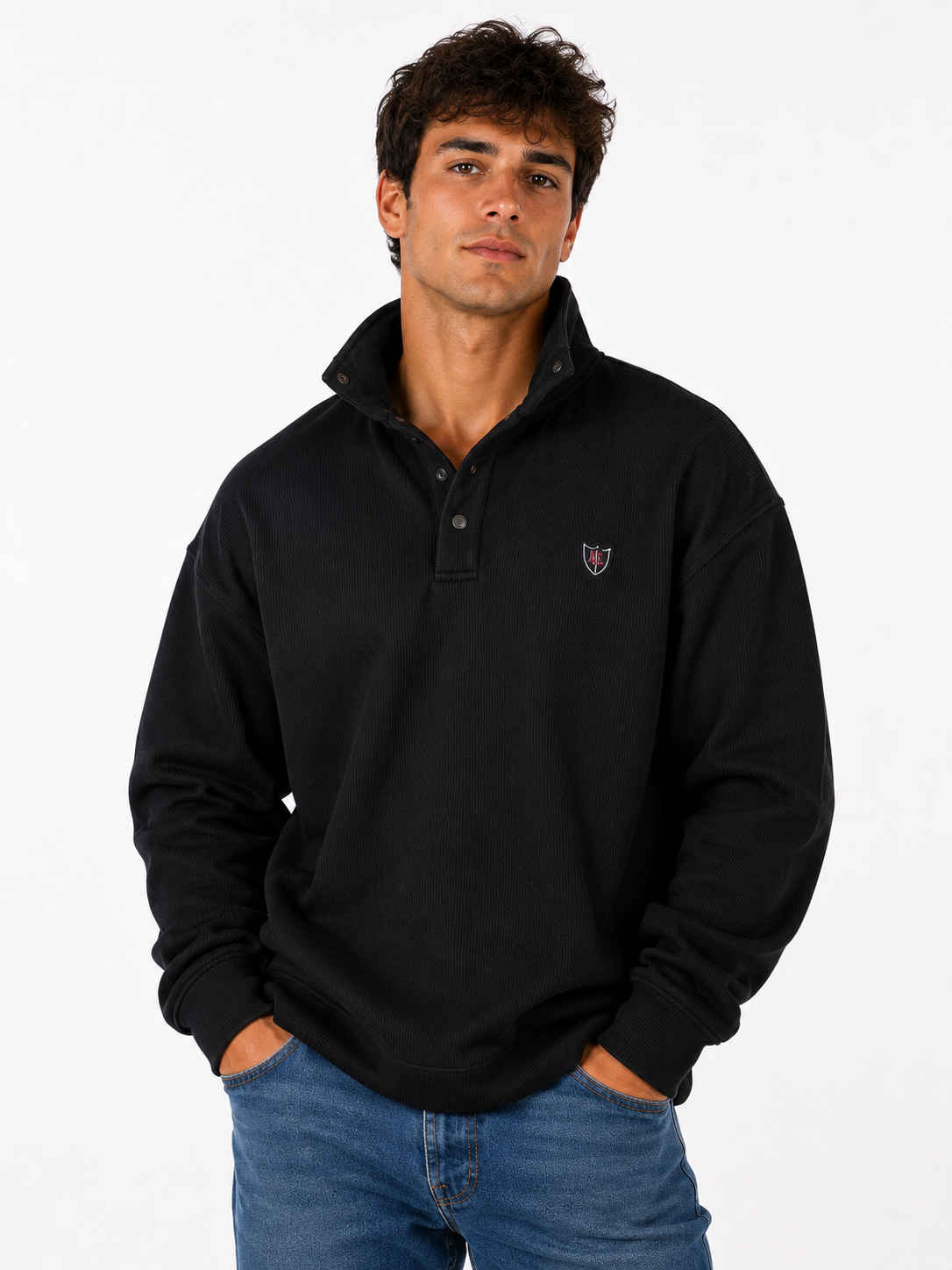 Lee Cooper Laurent Black Oversized Fit Sweatshirt