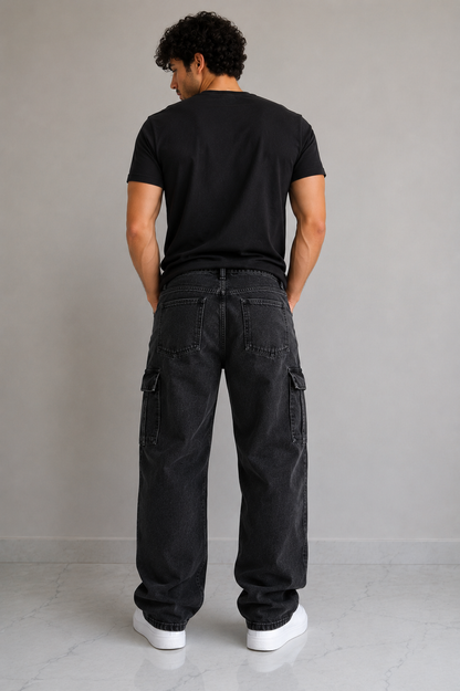 Black Cargo Jeans