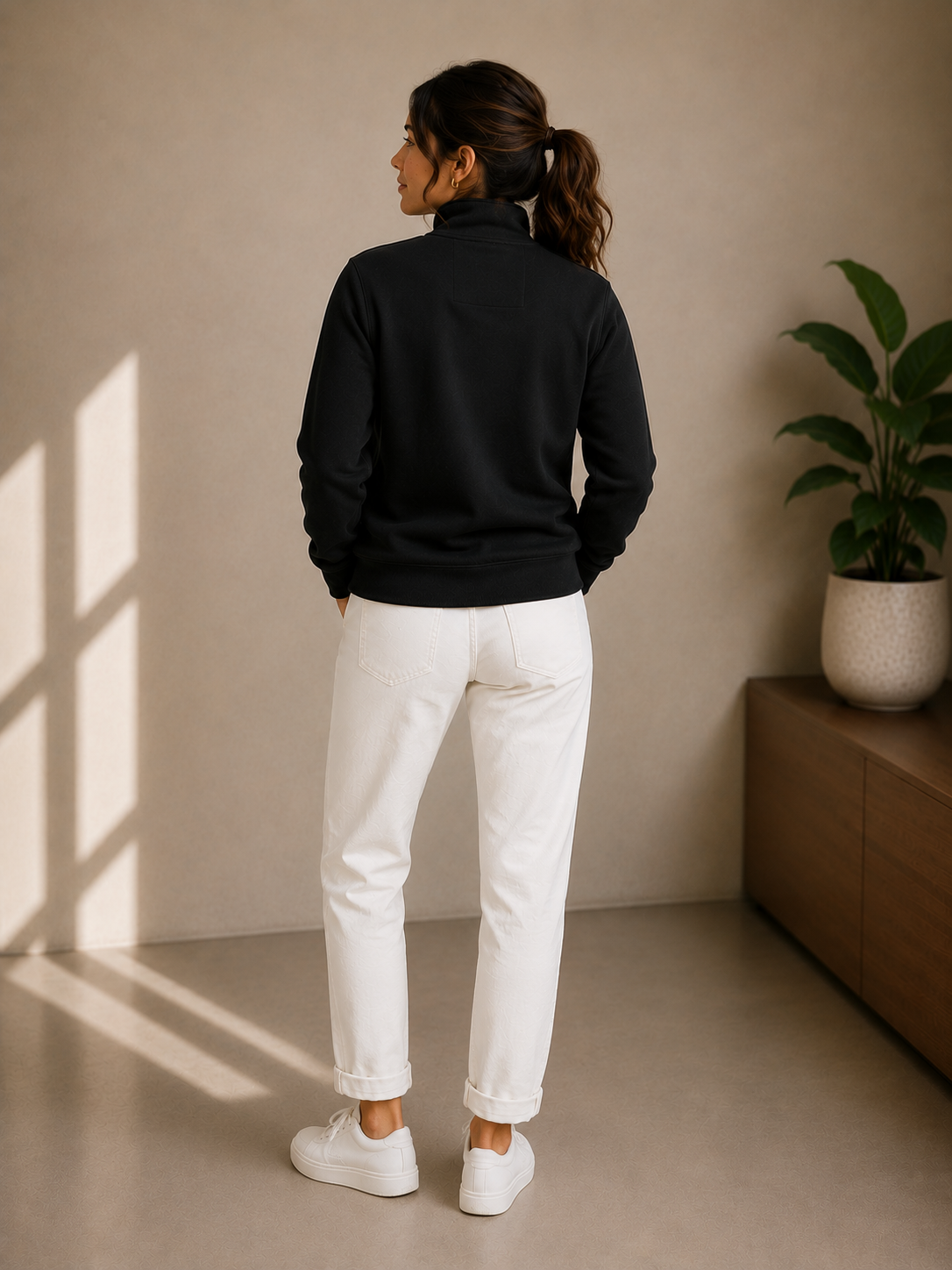 Women’s Black Mock Neck Jacket
