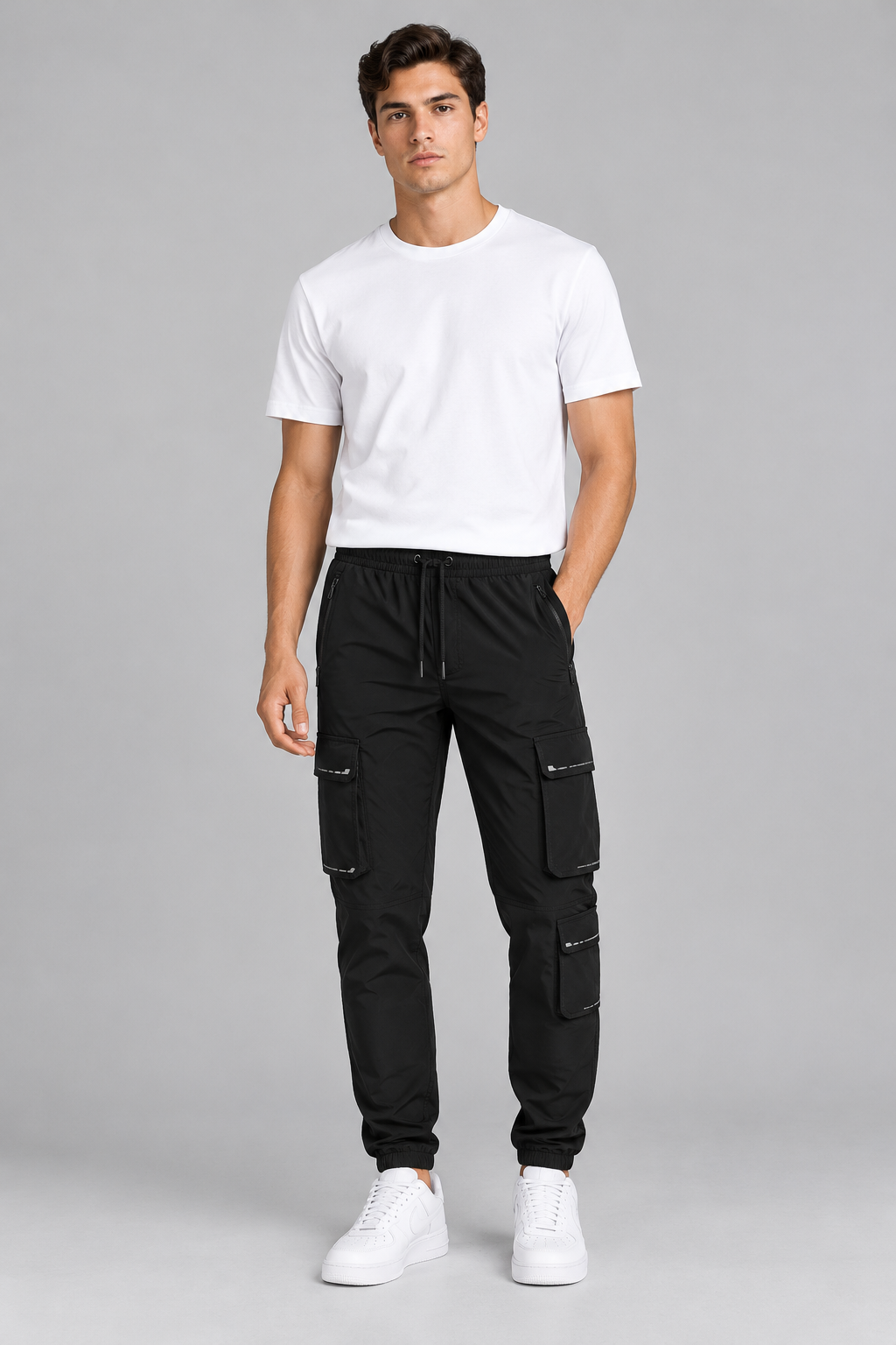 Lee Cooper Barnabe Men’s Nylon Cargos Black