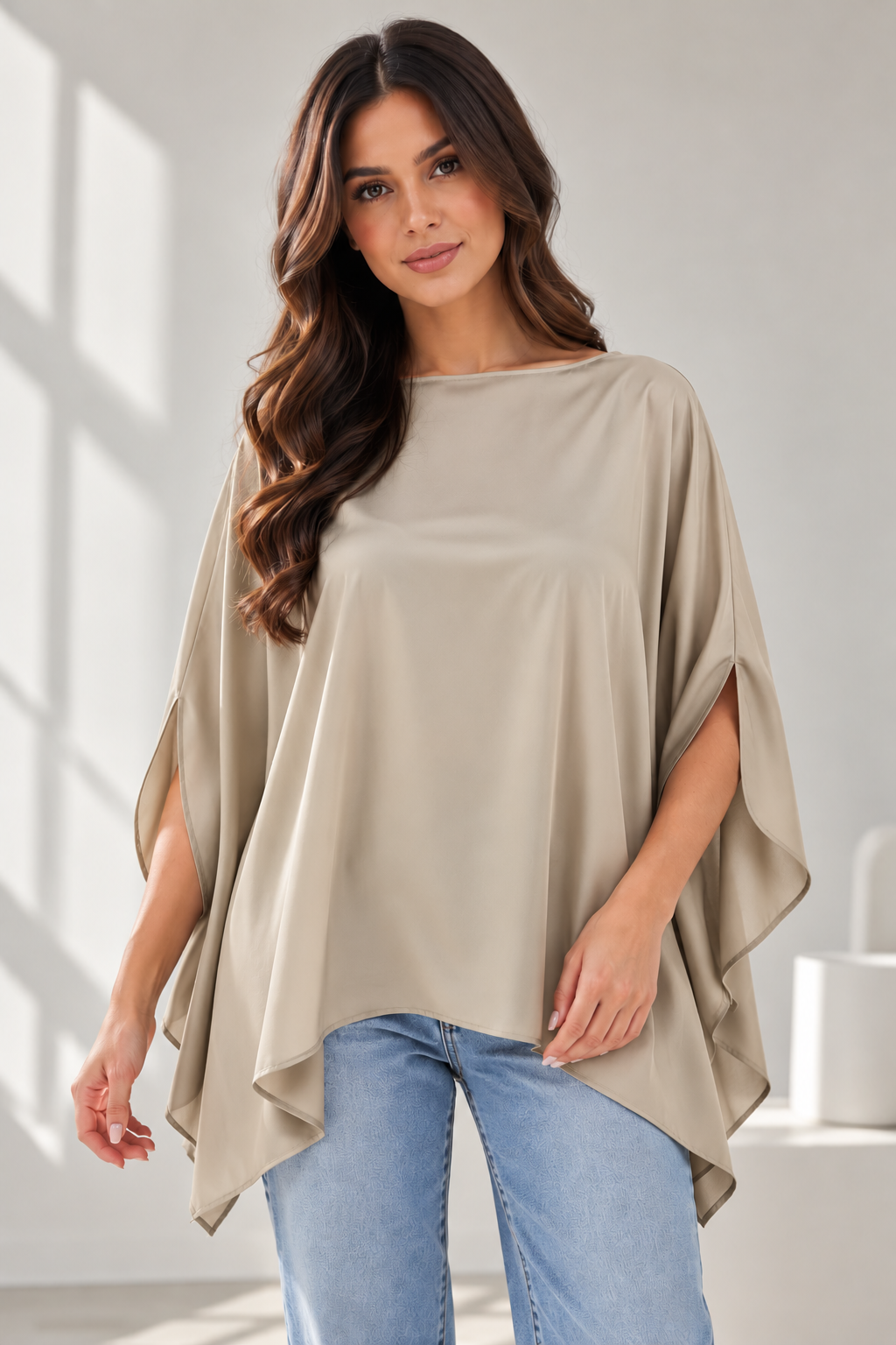 Butterfly Silk Tops with tie S5037