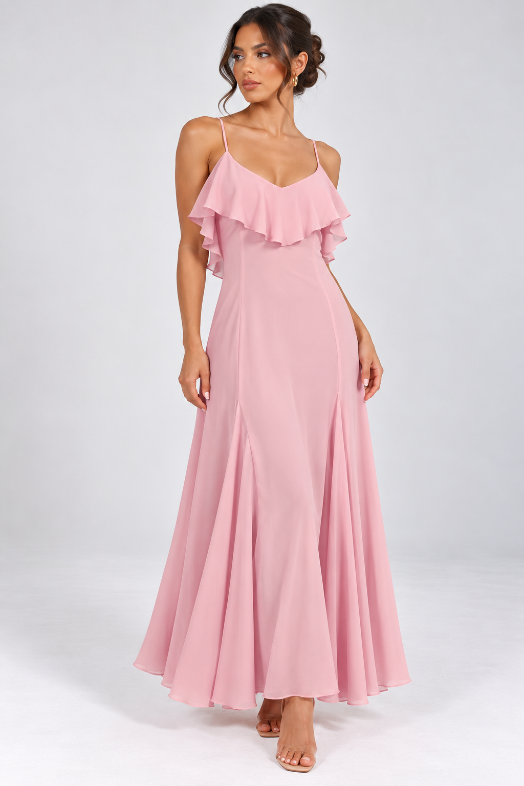 Sleeveless Chiffon Dress Q2316