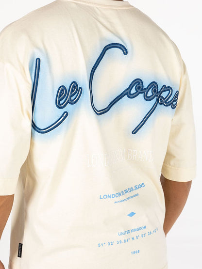 Lee Cooper Timeo Beige Cotton T-shirt