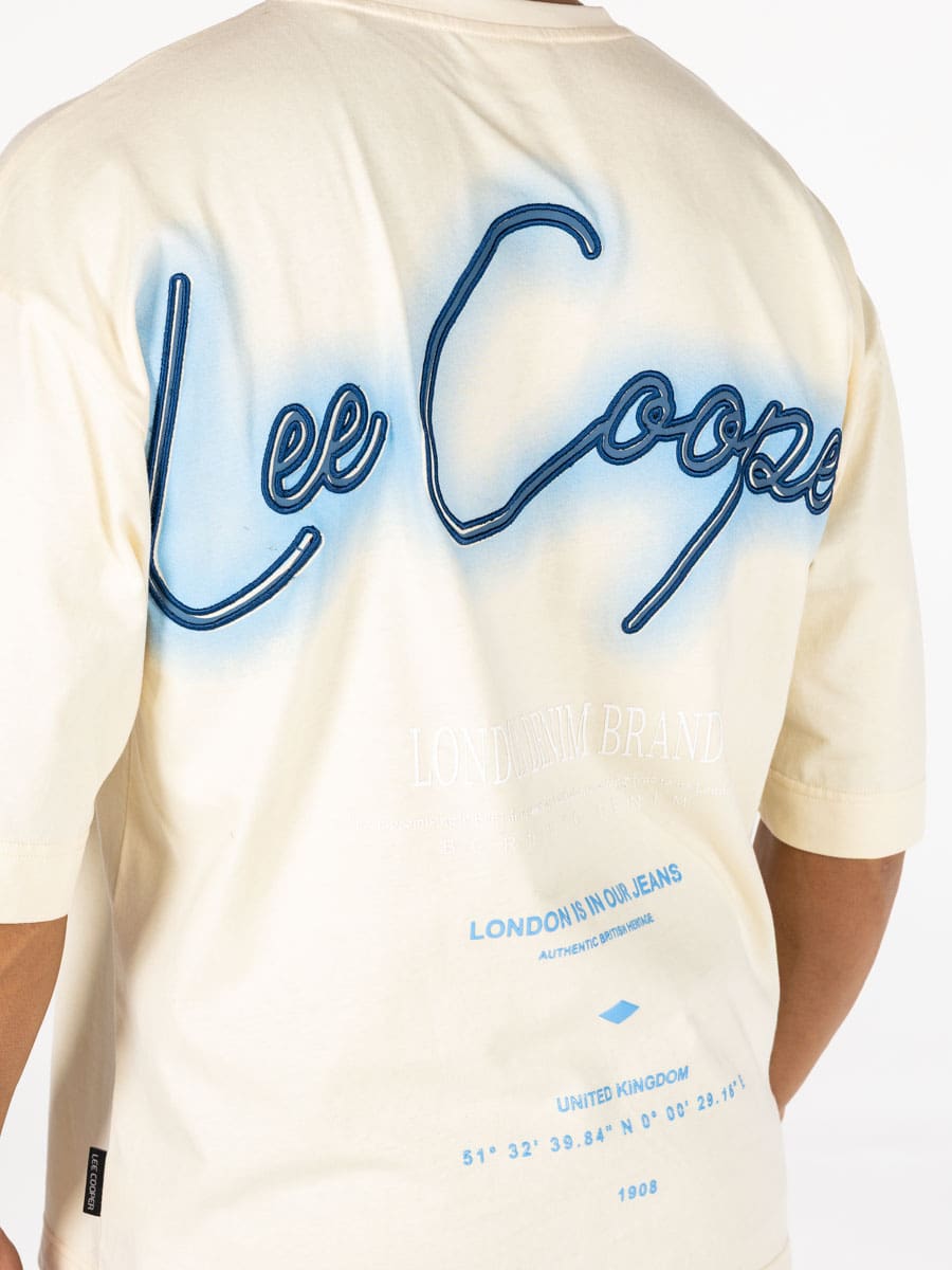 Lee Cooper Timeo Beige Cotton T-shirt