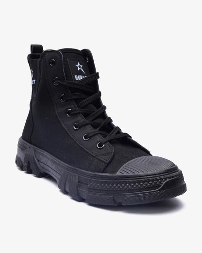 Soviet Raptor Black Combat Canvas Boot