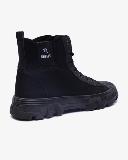 Soviet Raptor Black Combat Canvas Boot