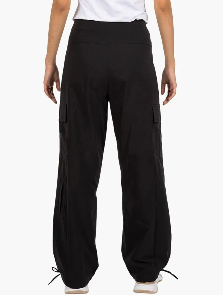 Lee Cooper Jillian Black Nylon Cargo Pants