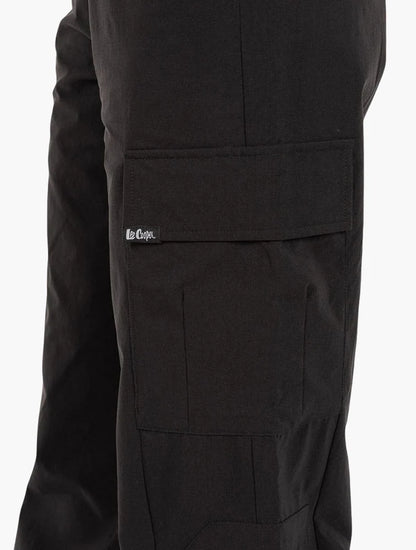 Lee Cooper Jillian Black Nylon Cargo Pants