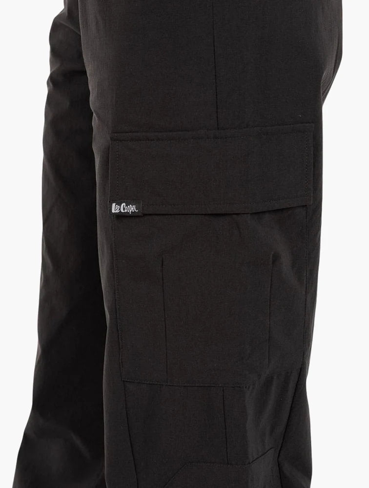 Lee Cooper Jillian Black Nylon Cargo Pants