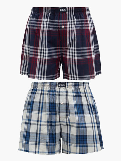 Lee Cooper Woven Boxer Briefs Blue and Red