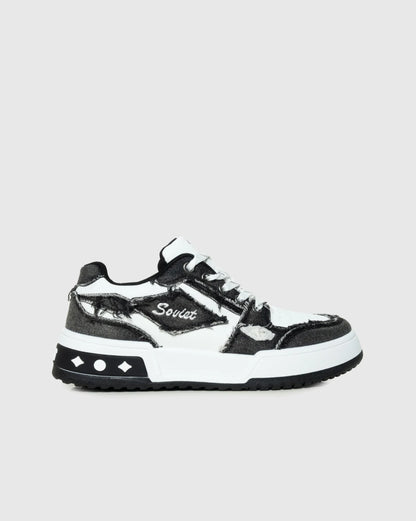 Soviet Reign Black Denim Platform Sneaker