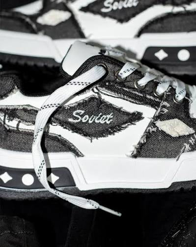 Soviet Reign Black Denim Platform Sneaker