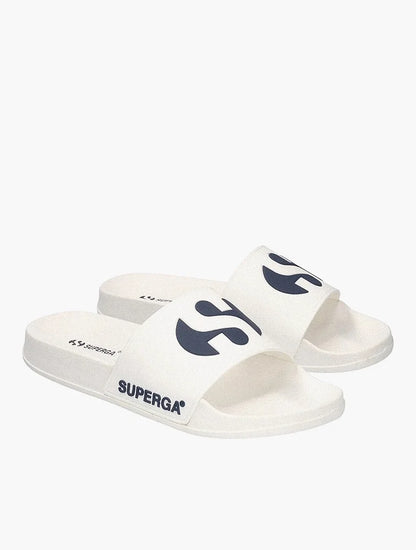 Superga 1908 Slide Logo White Navy
