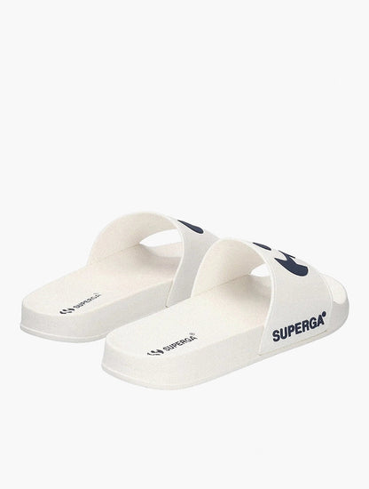 Superga 1908 Slide Logo White Navy