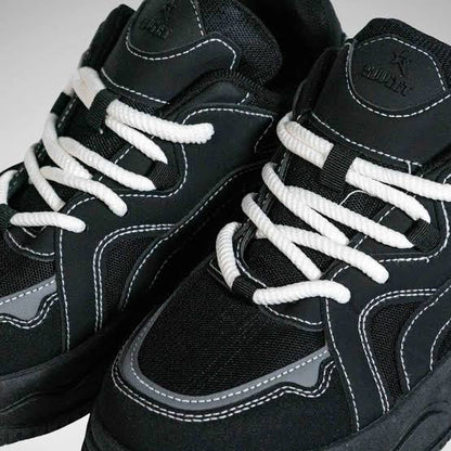 Soviet Lagerfeld Black Mixed Media Sneaker