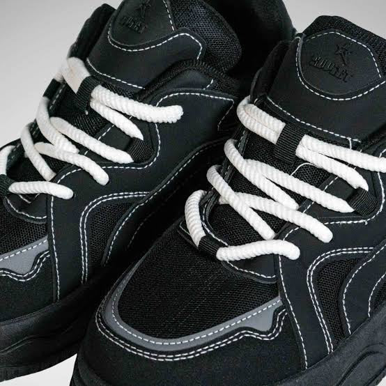 Soviet Lagerfeld Black Mixed Media Sneaker