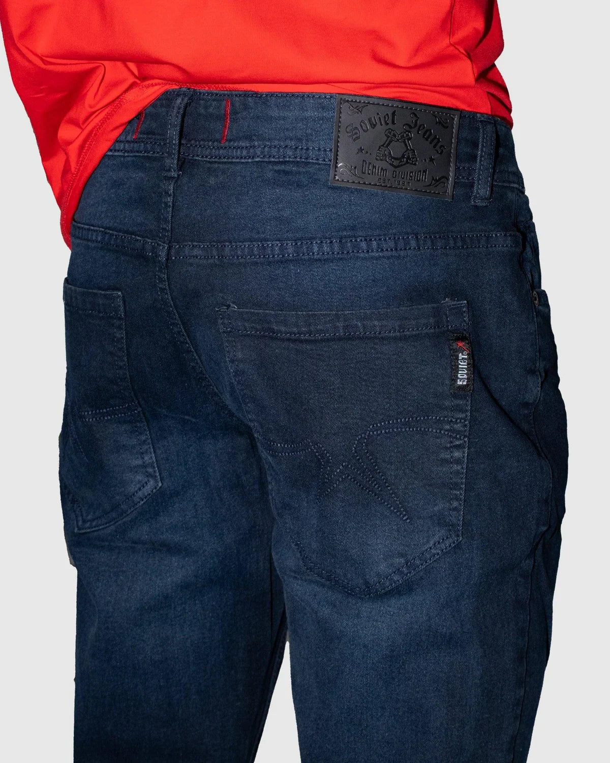 Soviet Dalton 12 Blue Black Straight Leg Denim