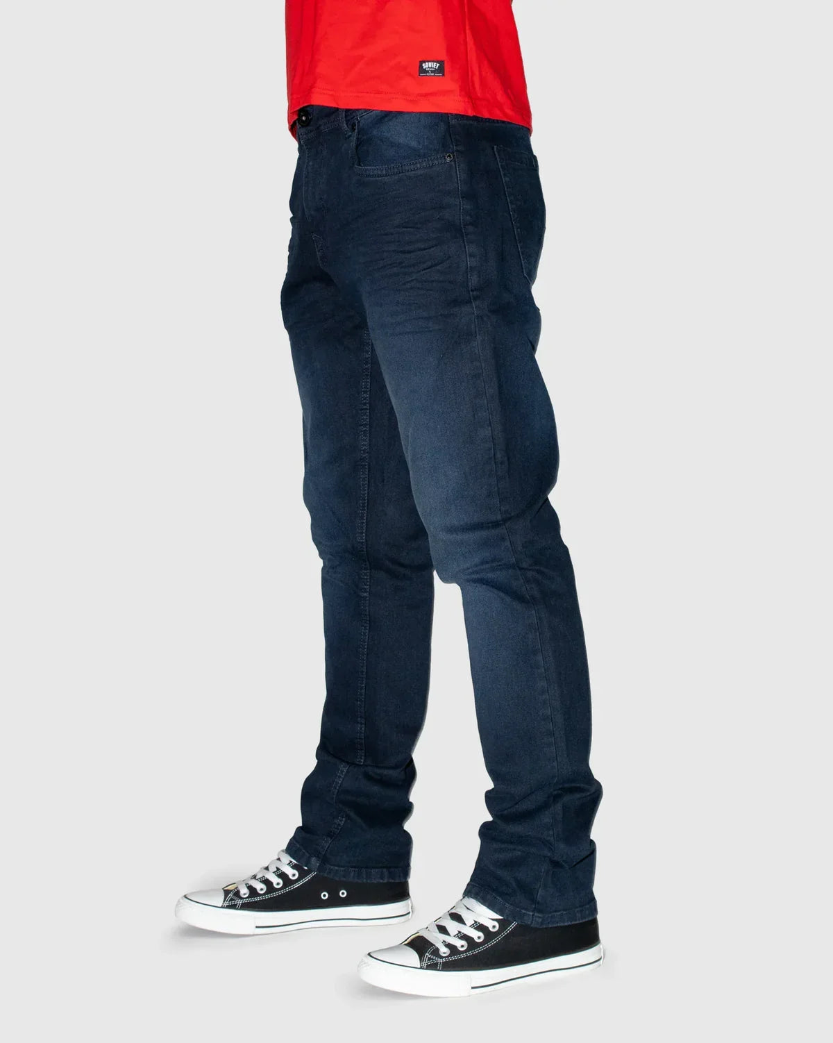 Soviet Dalton 12 Blue Black Straight Leg Denim