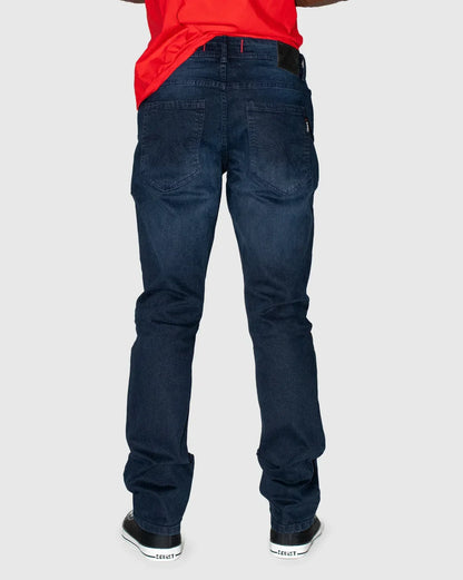 Soviet Dalton 12 Blue Black Straight Leg Denim