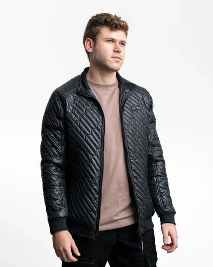 Soviet Matt Black Quilted Puffer Jacket