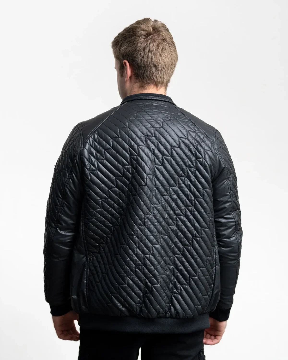 Soviet Matt Black Quilted Puffer Jacket